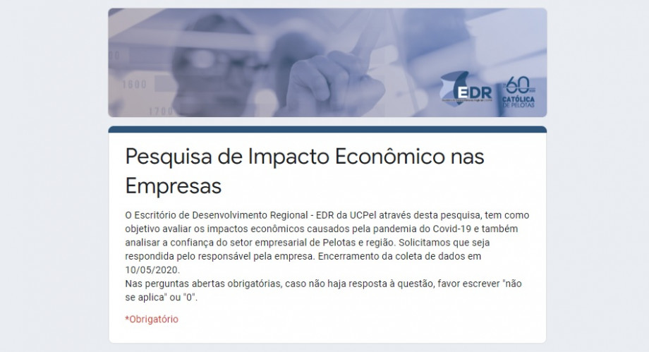 Pesquisa da UCPel avalia impacto econômico no setor empresarial