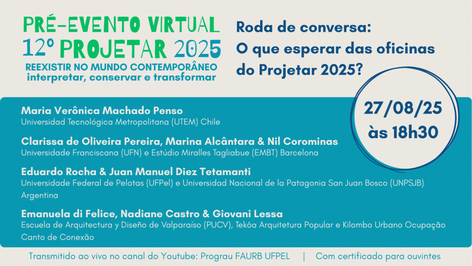 UCPel realiza Pré-evento virtual do 12º Seminário Internacional PROJETAR 2025