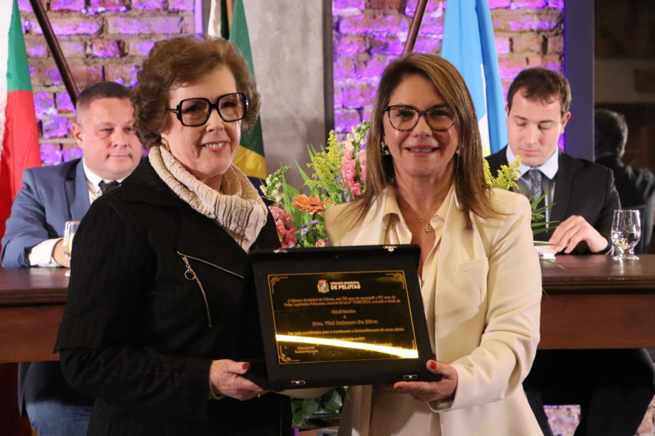 Professora Vini Rabassa recebe o título de Cidadã Emérita em Pelotas