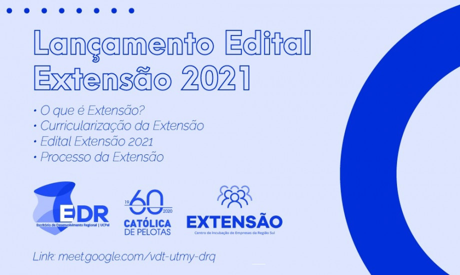 EDR promove encontro virtual para lançamento do edital da Extensão 2021