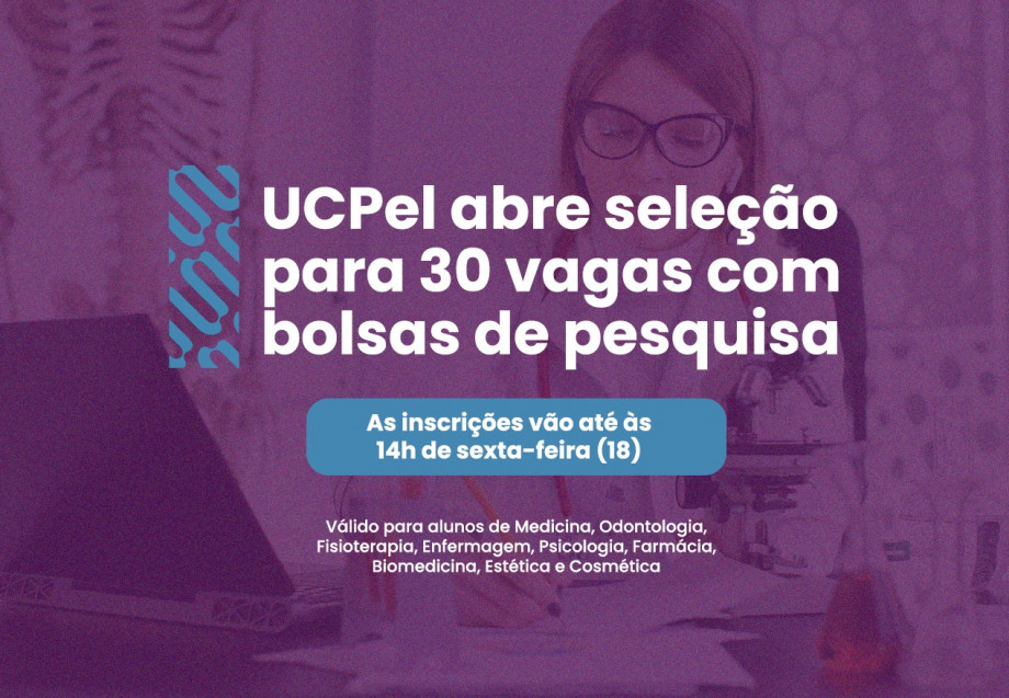 UCPel abre seleção para 30 vagas com bolsas de pesquisa