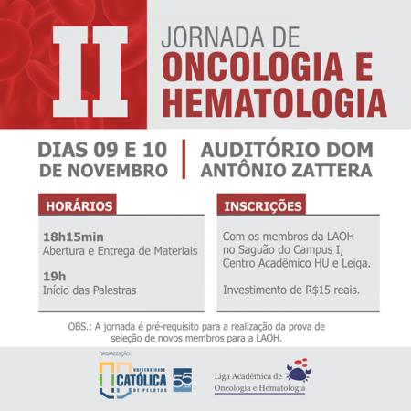 2ª Jornada de Oncologia e Hematologia será em novembro