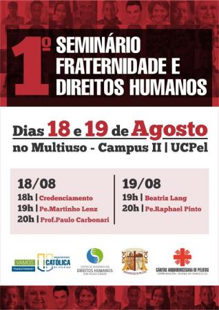 UCPel promove o 1° Seminário Fraternidade e Direitos Humanos