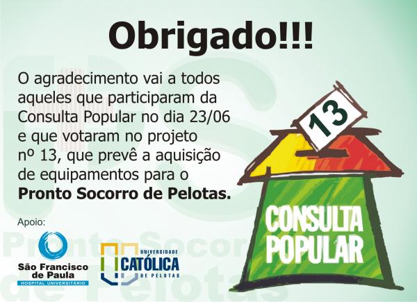 Projeto do Pronto Socorro vence Consulta Popular em Pelotas