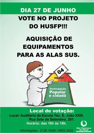 Alas SUS do HUSFP podem ser beneficiadas via Participação Popular