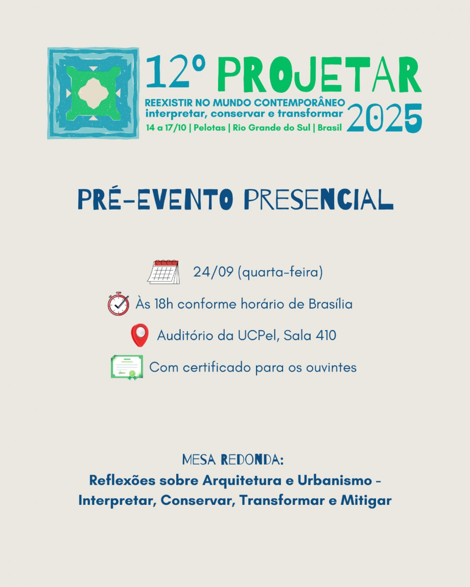UCPel recebe pré-evento do PROJETAR 2025 em setembro