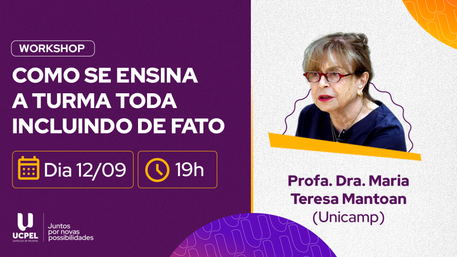 UCPel promove Live de reflexão sobre práticas pedagógicas inclusivas